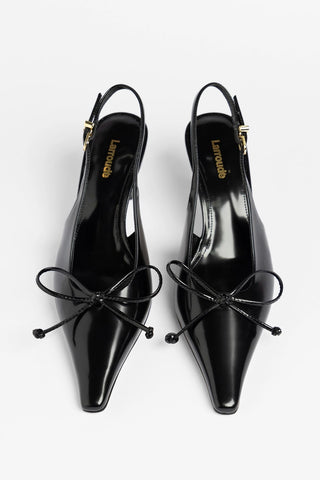Bardot Pump Black Leather Pump Larroudé