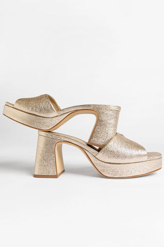 Dolly Low Platform Mule Platina Leather Mule Larroudé