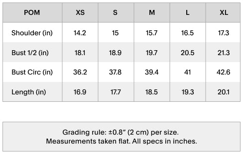 Size chart
