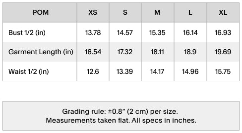 Size chart