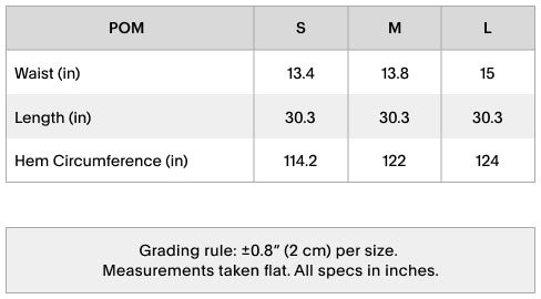Size chart