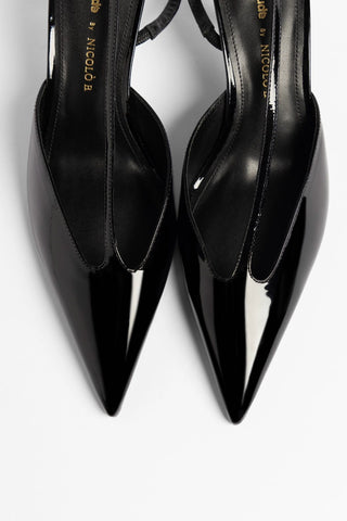Larroudé by Nicolò B.: Lucia Slingback Pump Black Patent Leather Pump Larroudé x Nicolò Beretta