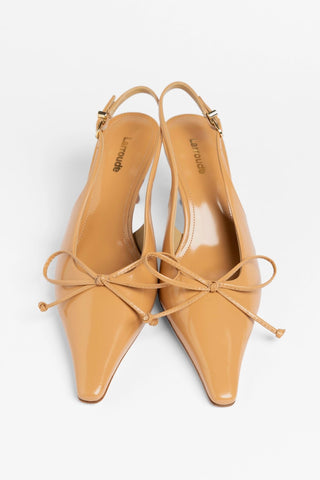 Bardot Pump Tan Leather Pump Larroudé