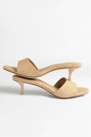 Greta Mule Beige Raffia Mule Larroudé