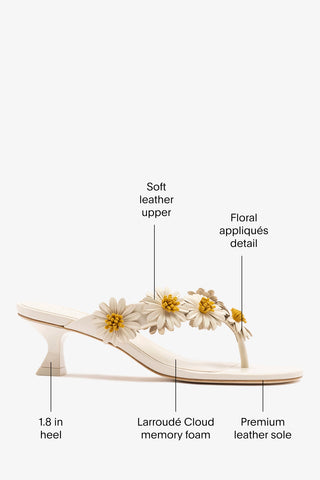Fiore Thong Sandal Ivory Leather Sandal Larroudé
