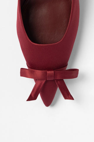 Larroudé by Nicolò B.: Maria Mule Burgundy Satin Pump Larroudé x Nicolò Beretta