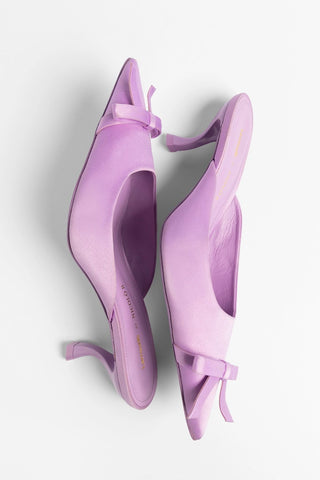 Larroudé by Nicolò B.: Maria Mule Lilac Satin Pump Larroudé x Nicolò Beretta