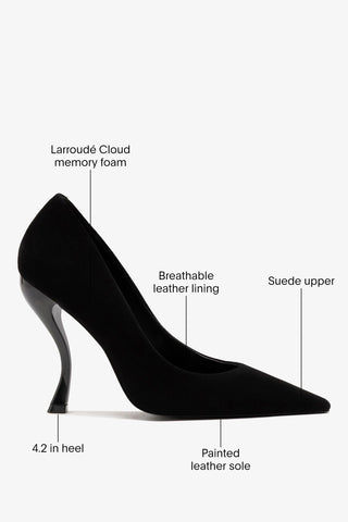 Larroudé by Nicolò B.: Inna Pump Black Suede Mule Larroudé x Nicolò Beretta