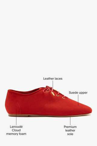 Liza Sneaker Scarlet Suede Sneakers Larroudé