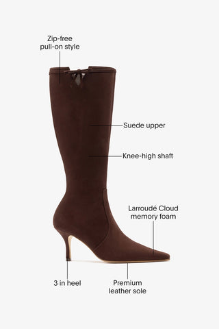Hailey Boot Brown Suede Boot Larroudé