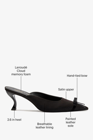 Larroudé by Nicolò B.: Maria Mule Black Satin Pump Larroudé x Nicolò Beretta