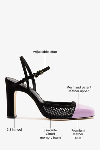 Sabine Mesh Pump Lilac Patent Leather Pumps Larroudé