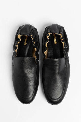 Penny Light Loafer Black Leather Loafer Larroudé