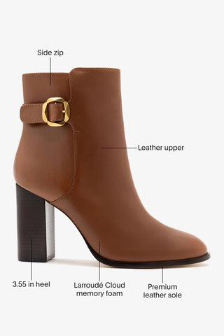 Alicia Low Boot Caramel Leather Boot Larroudé