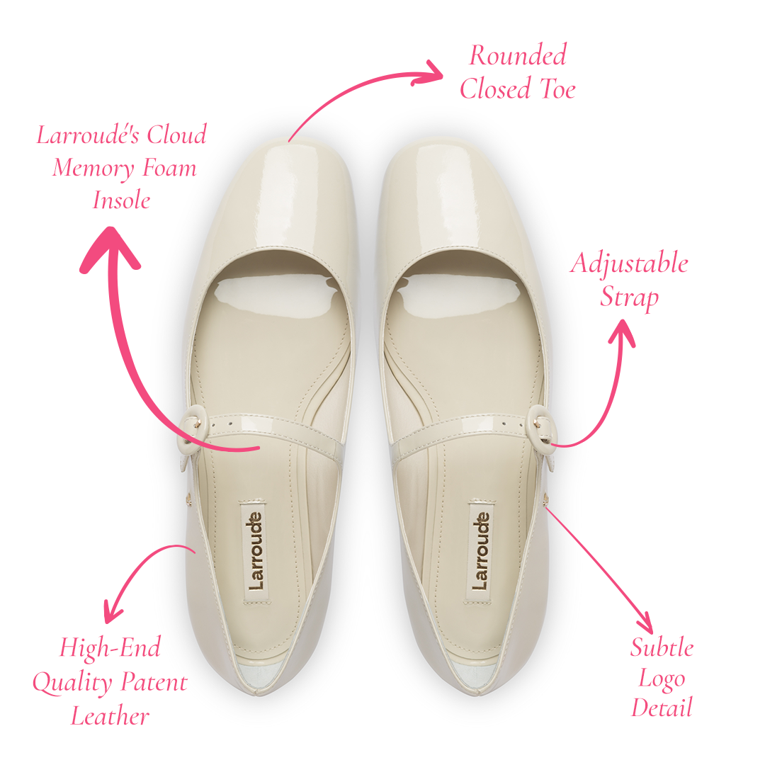 Blair Ballet Flat In Ivory Patent Leather