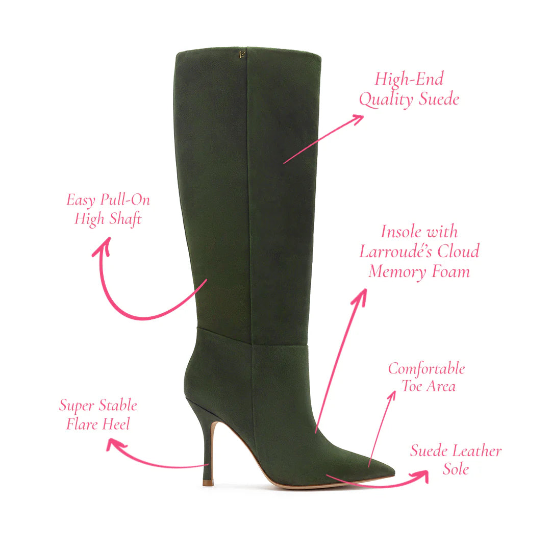 Kate Boot In Military Green Suede