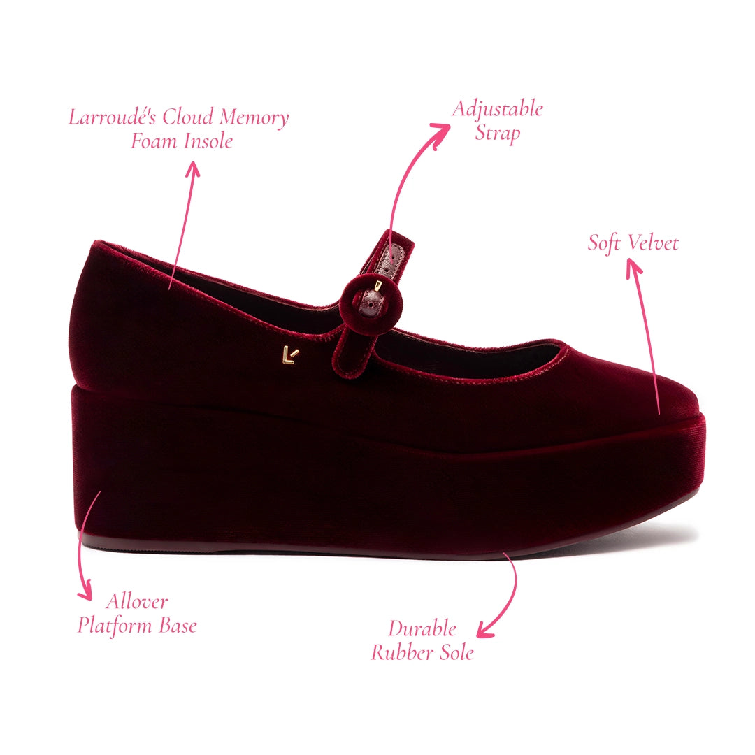 Blair Flatform In Wine Velvet