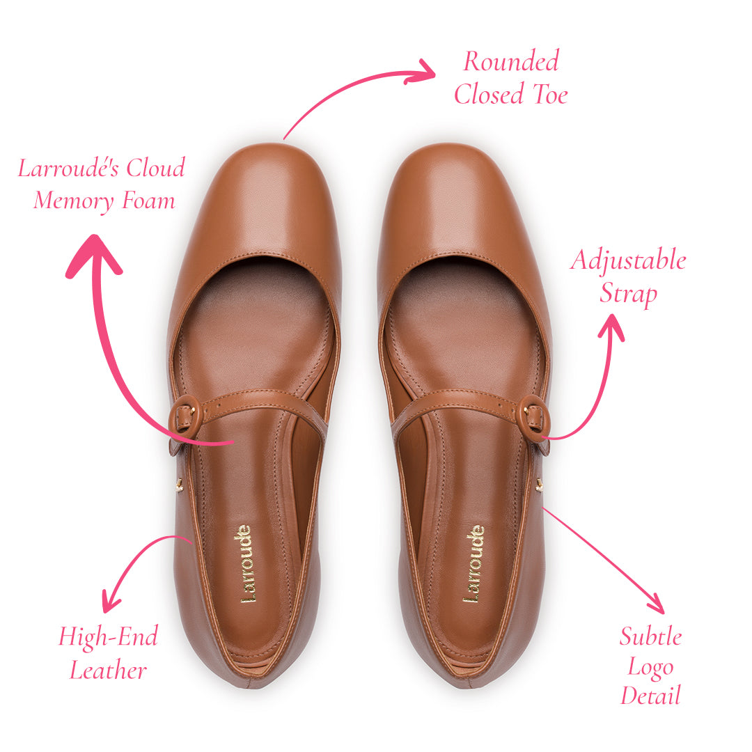 Blair Ballet Flat In Caramel Leather