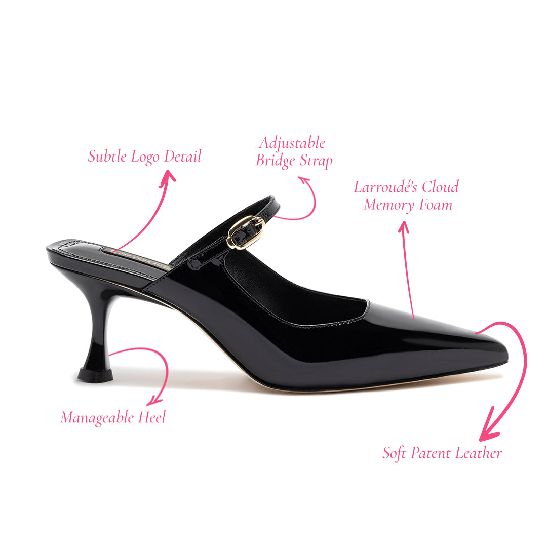 Ines Mule In Black Patent Leather