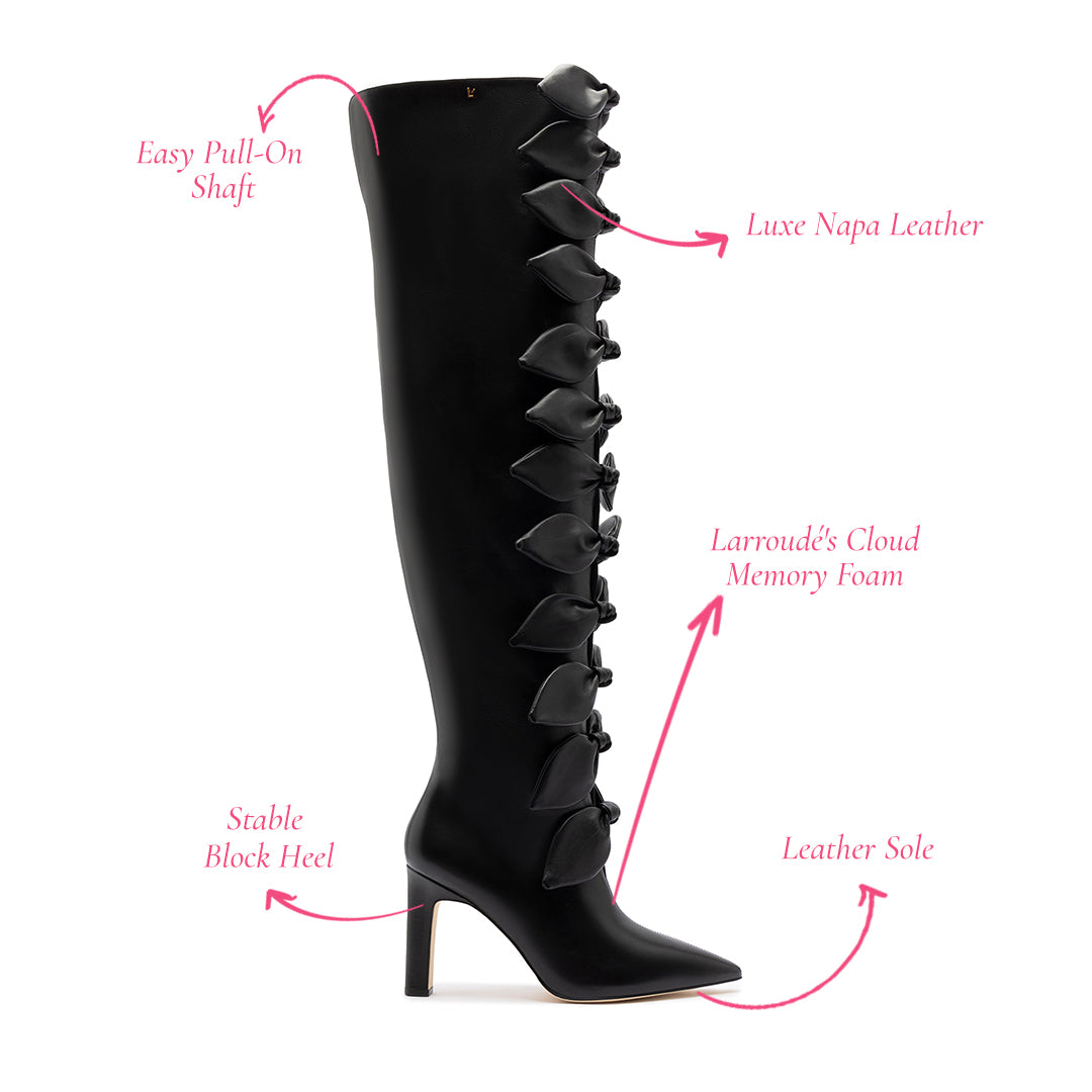 Larroudé for Jonathan Cohen: Tie Boot In Black Leather