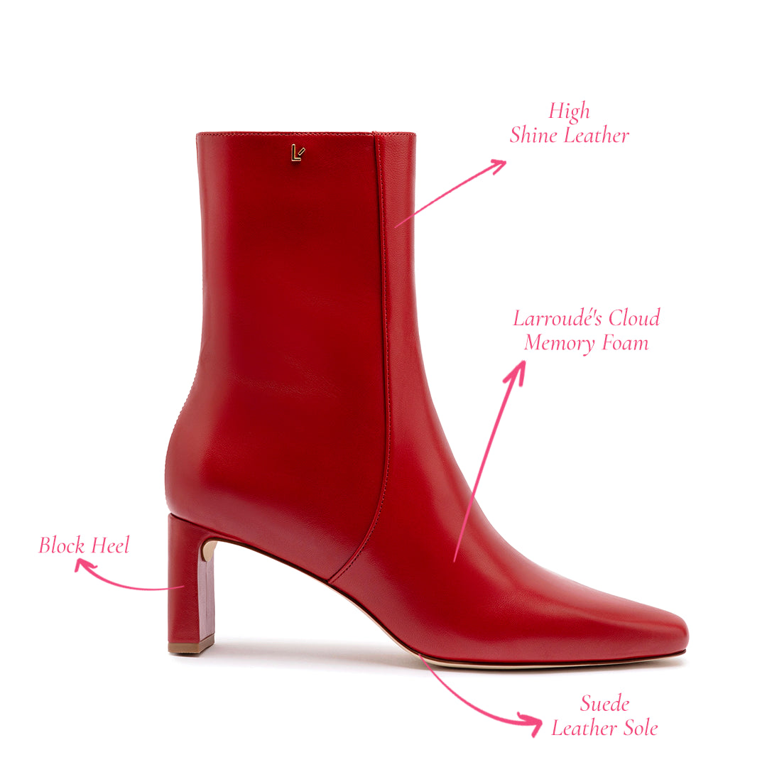 Alexis Bootie In Blood Red Leather