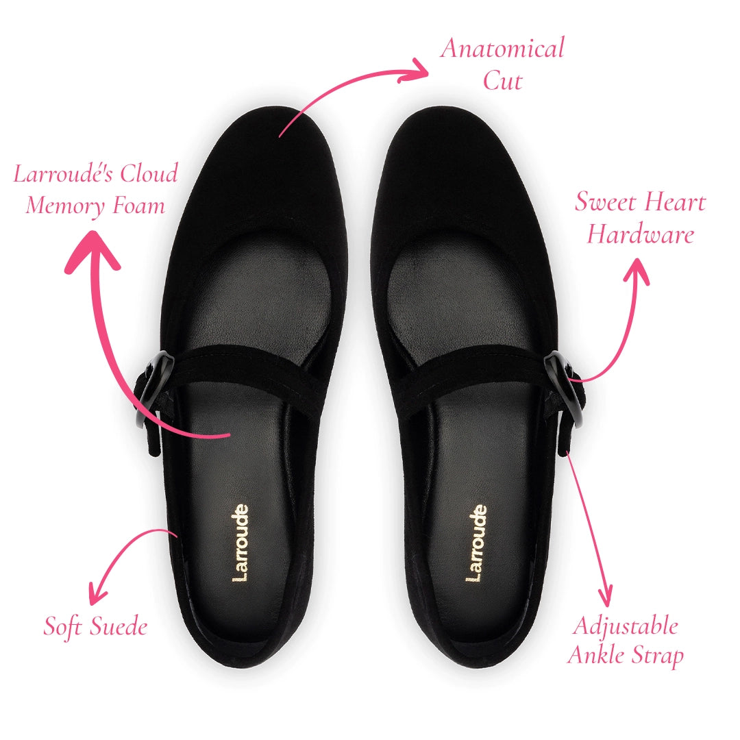 Verona Ballet Flat In Black Suede