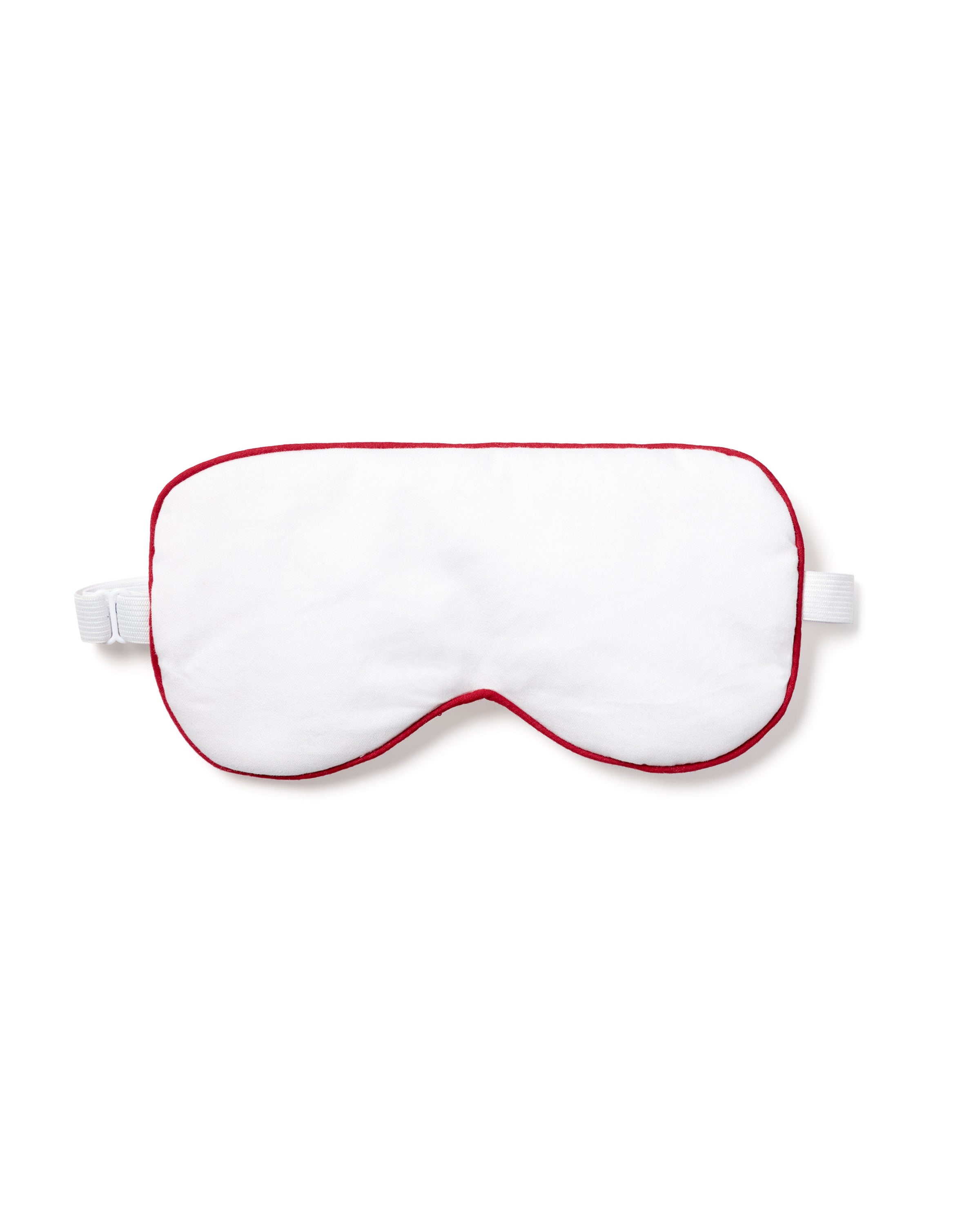 Adult's Sleep Mask in White with Red Piping