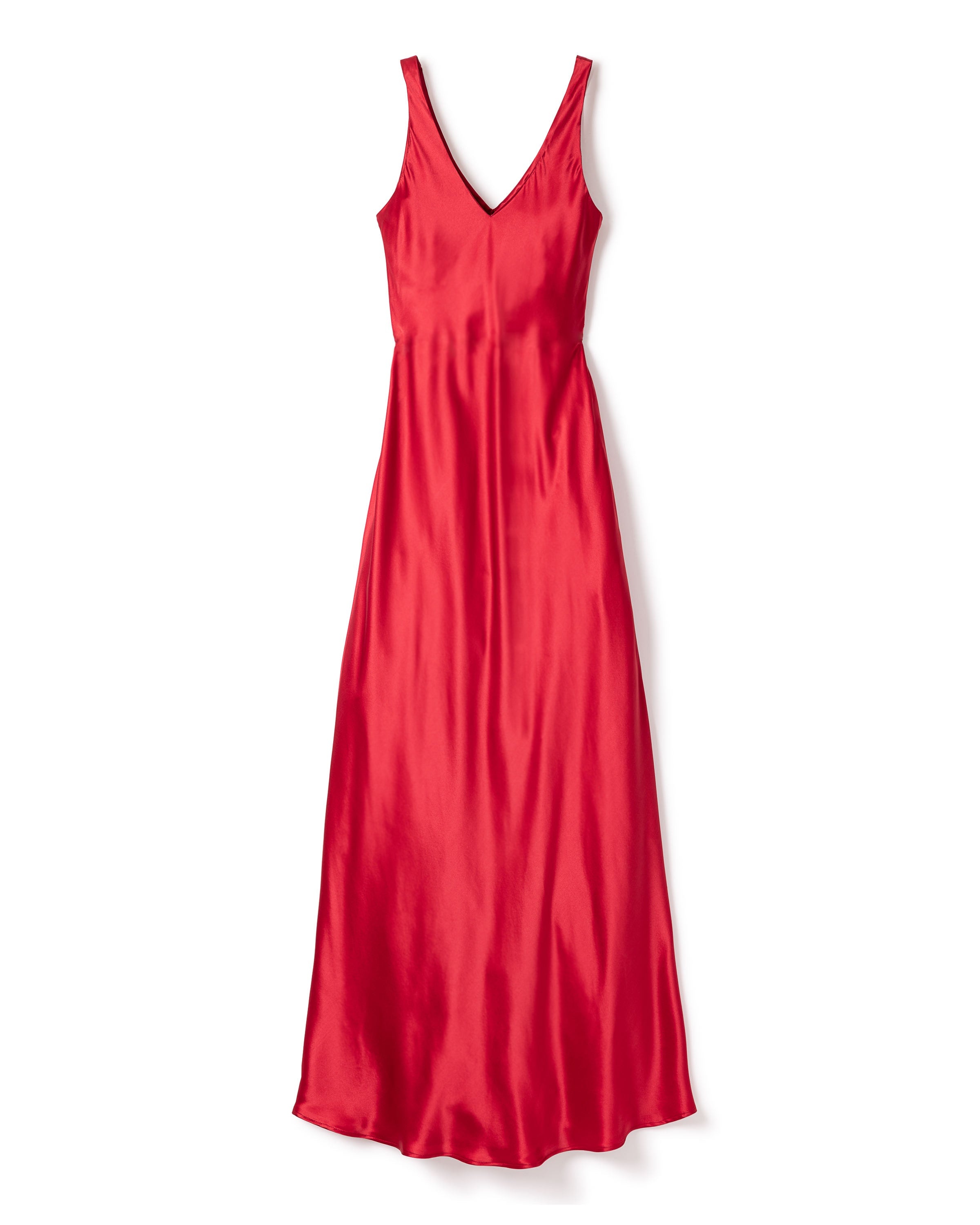 Women's Silk Long Slip in Bordeaux