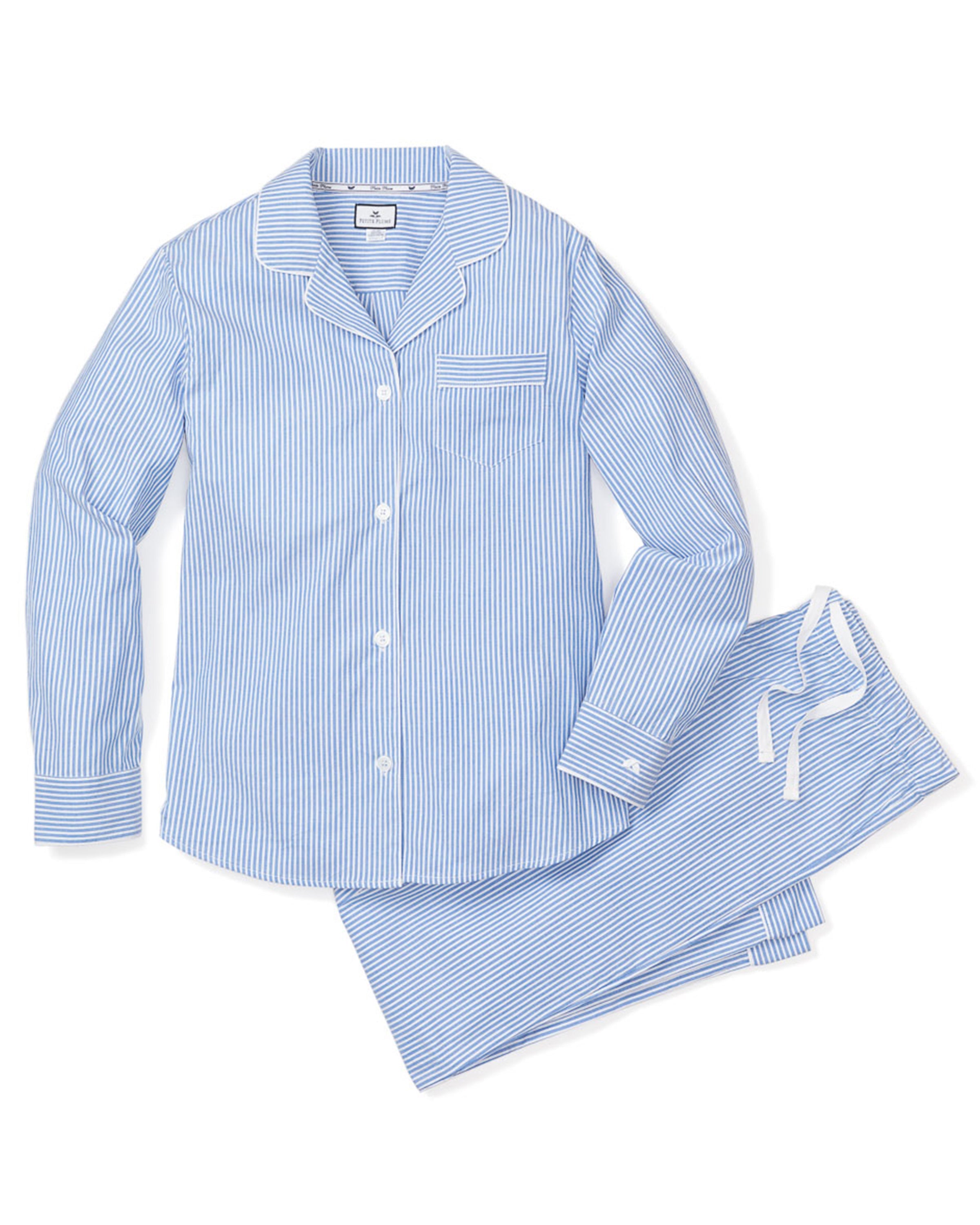 Women's French Blue Seersucker Pajama Set