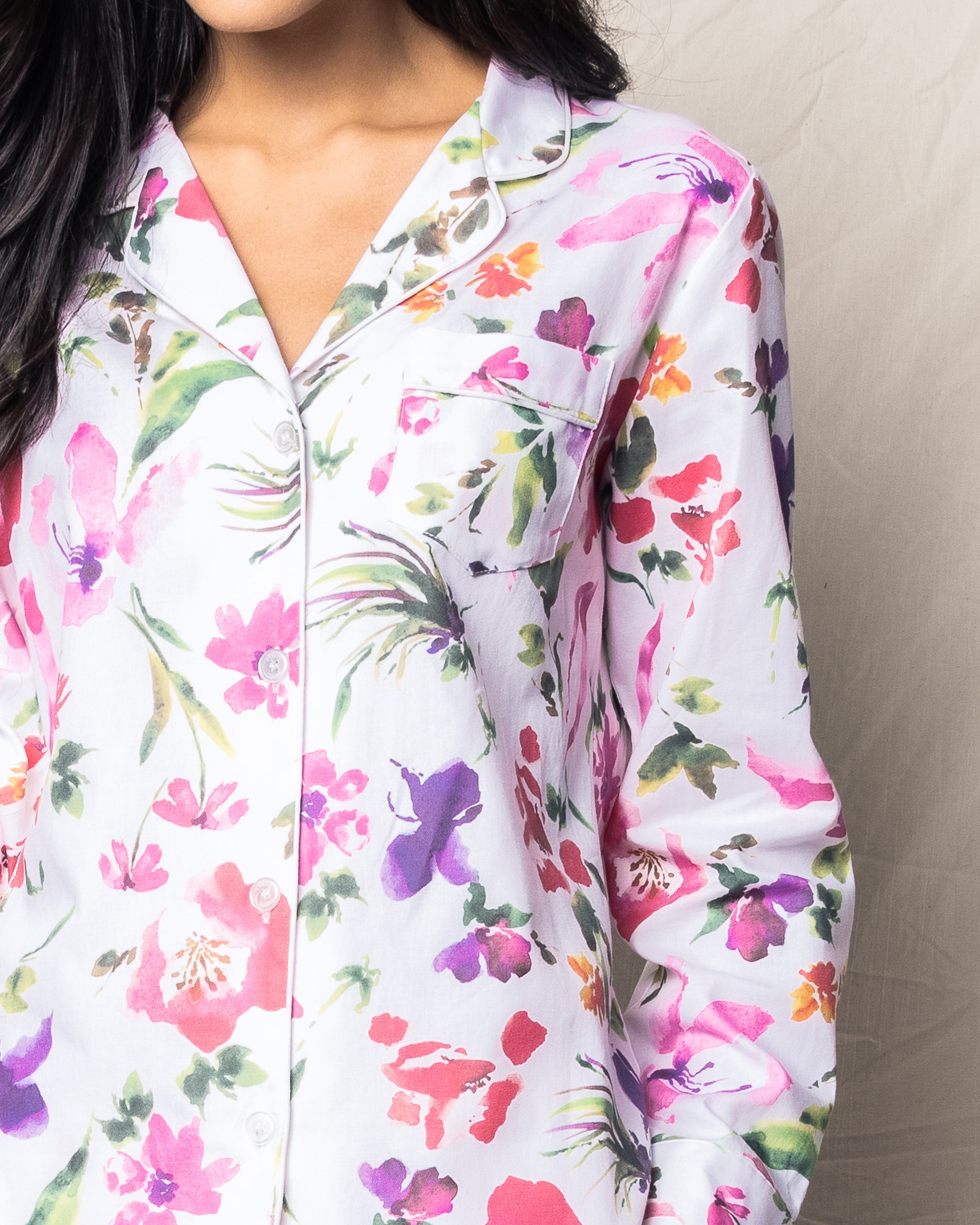 Women's Twill Pajama Set in Gardens of Giverny