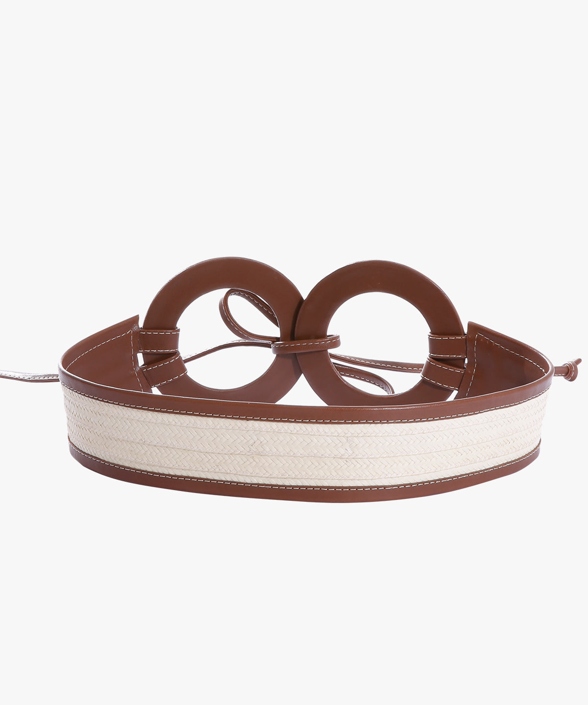 Zenú Belt in Raffia and Leather