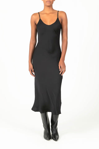 Harlow Bias Cut Slip Dress in Matte Crepe