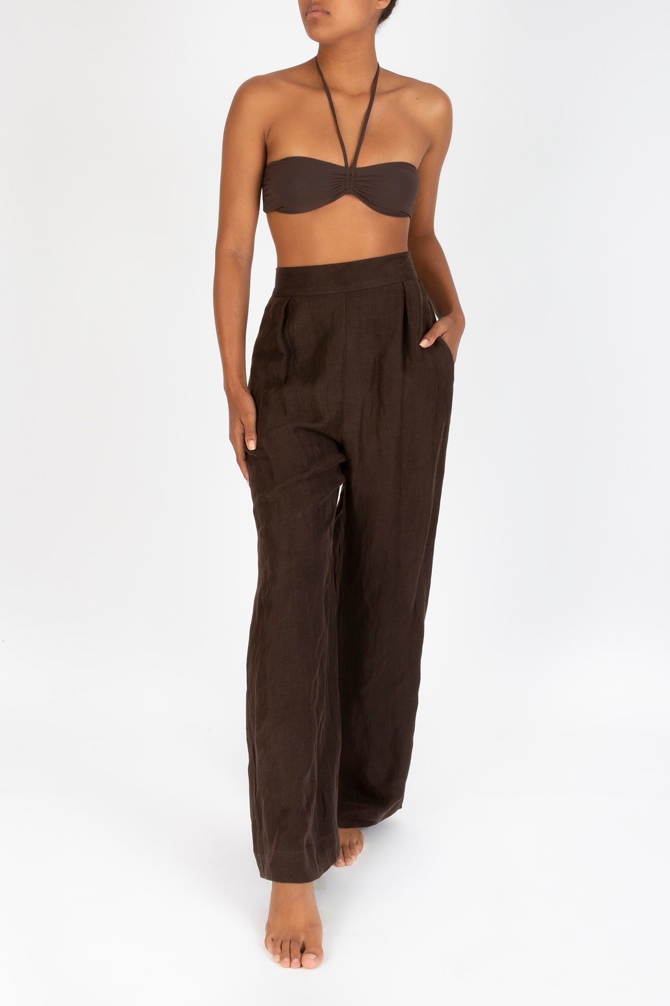 Keaton Wide Leg Pant in Linen Cupro