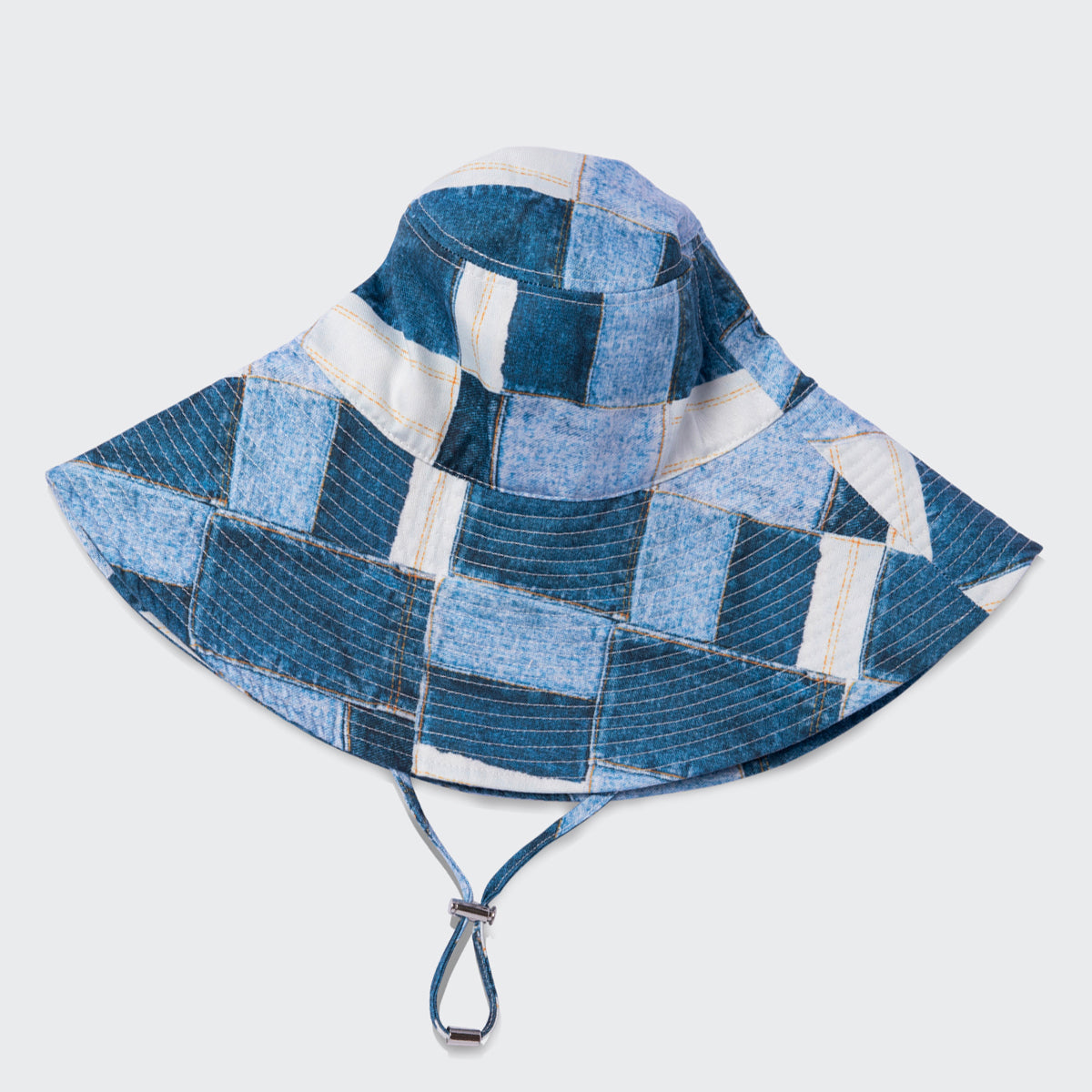 Denim Print Sun Hat