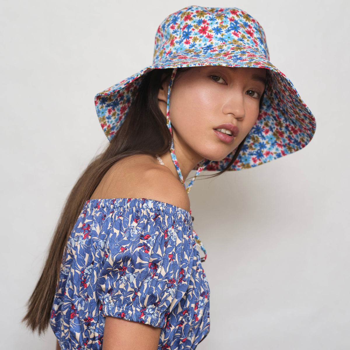 Daisy Print Sun Hat