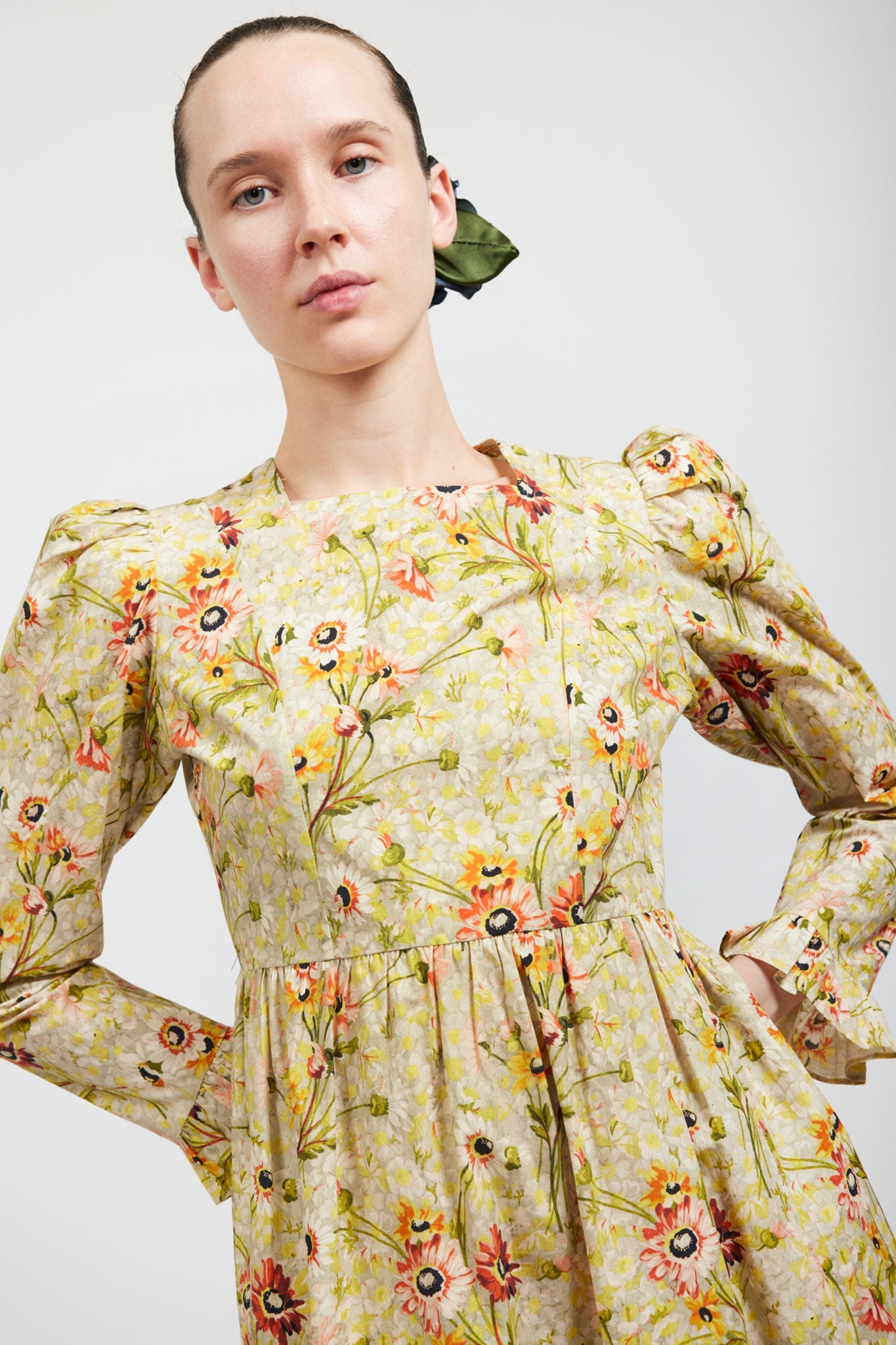 Laura Ashley x BATSHEVA Square Neck Mini Prairie Dress in Witton Floral from BATSHEVA curated by Marina Larroude