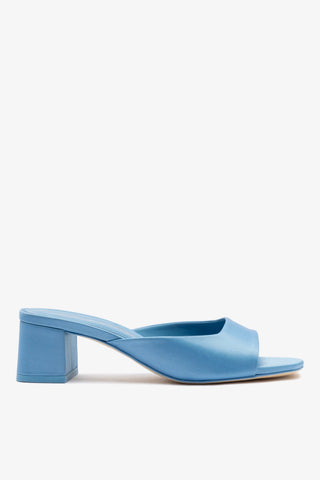 Chloe Gosselin by Larroudé Anah Mule In Blue Satin