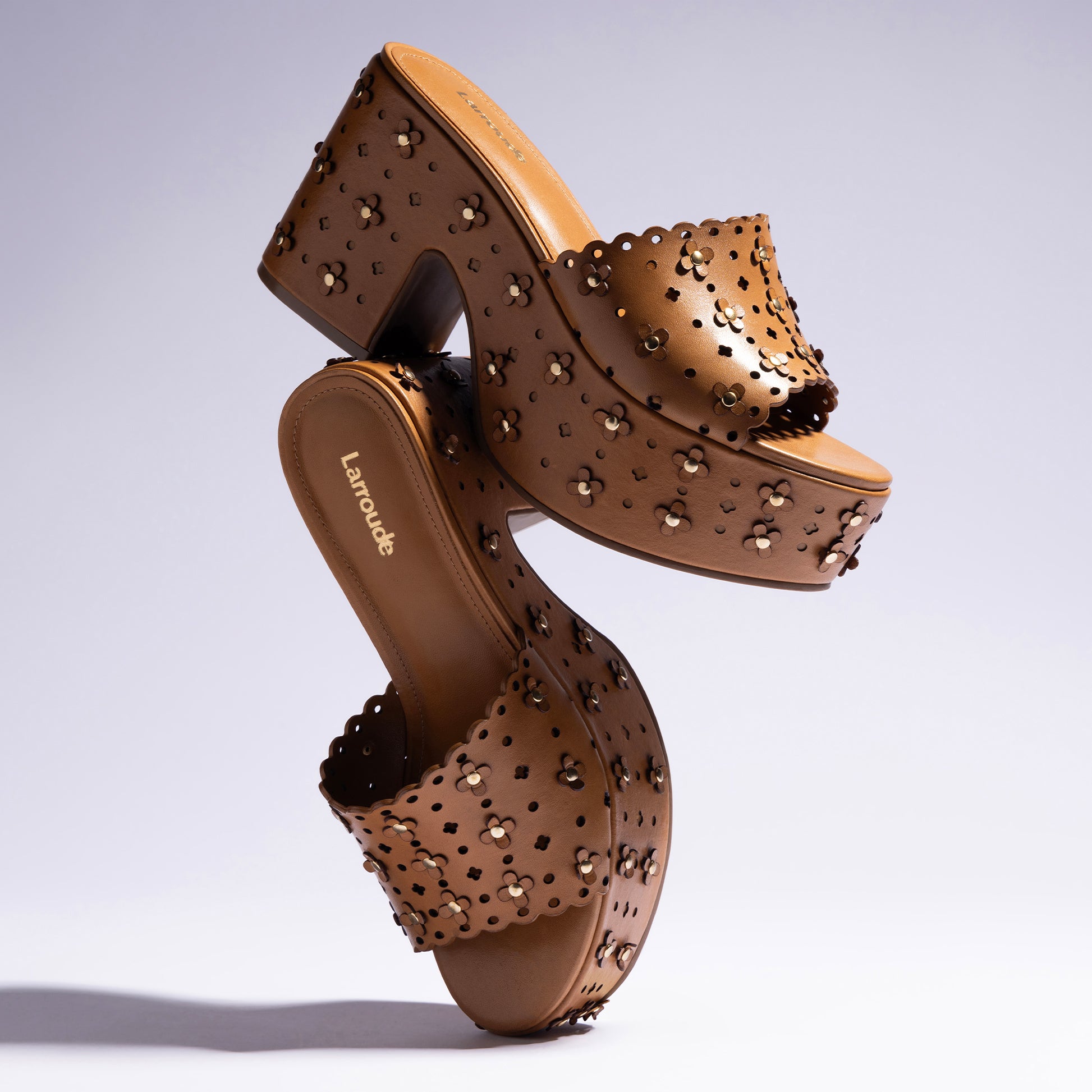 Miso Platform Sandal In Biscuit Leather