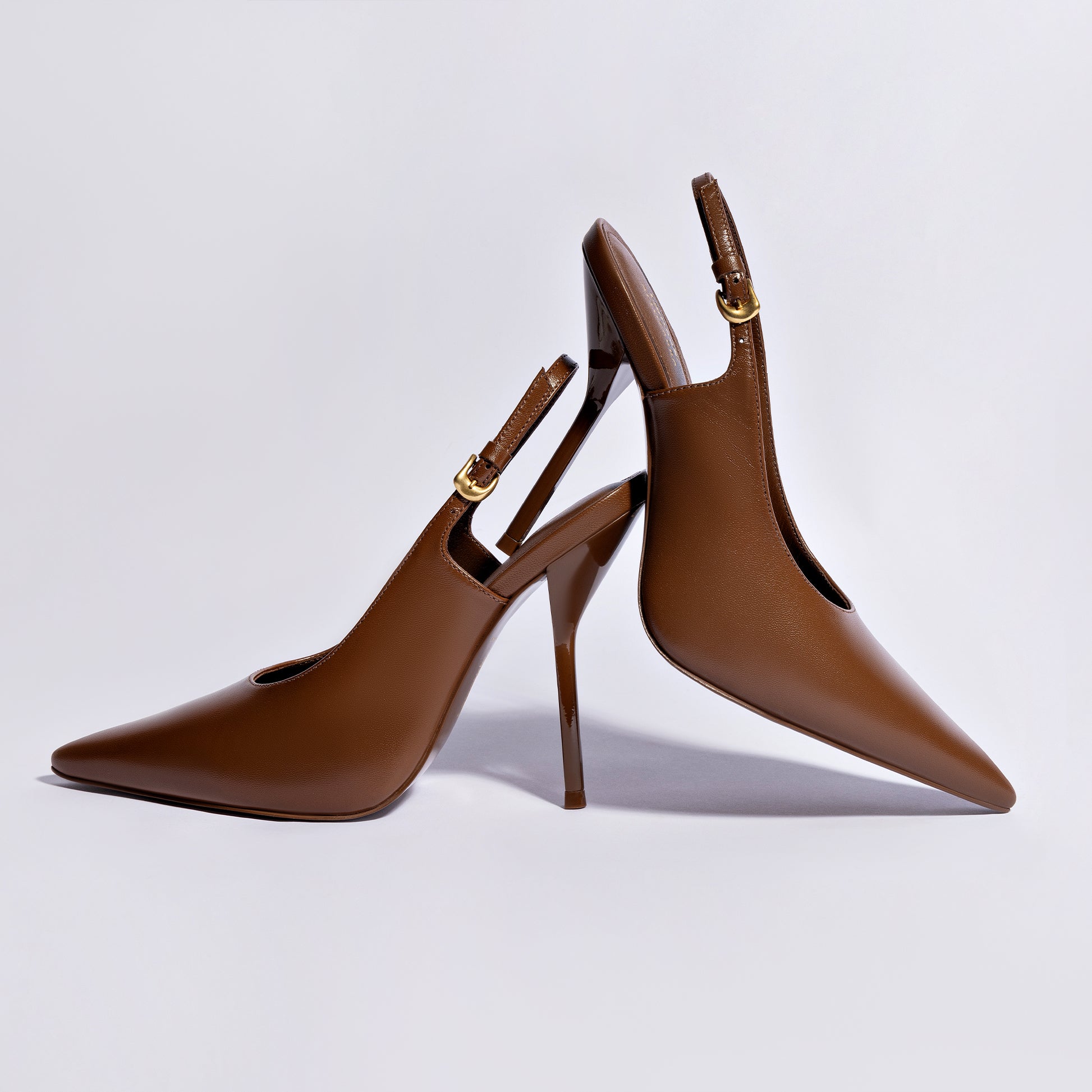 Larroudé x Altuzarra Pump In Burnt Umber Leather