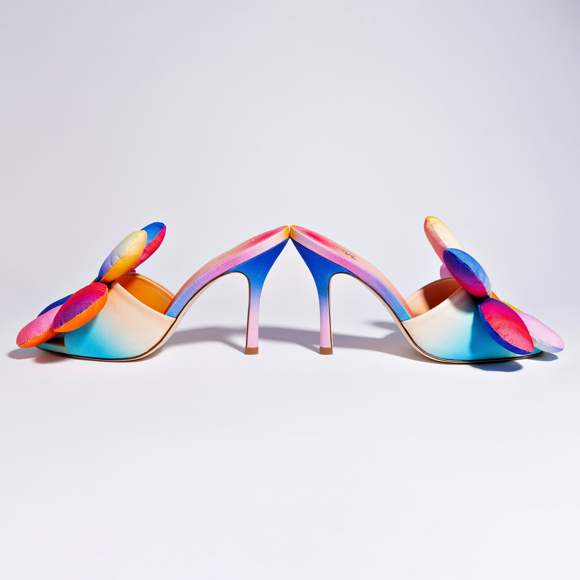 Larroudé x Gabriela Noelle: Full Bloom Mule In Rainbow Fabric