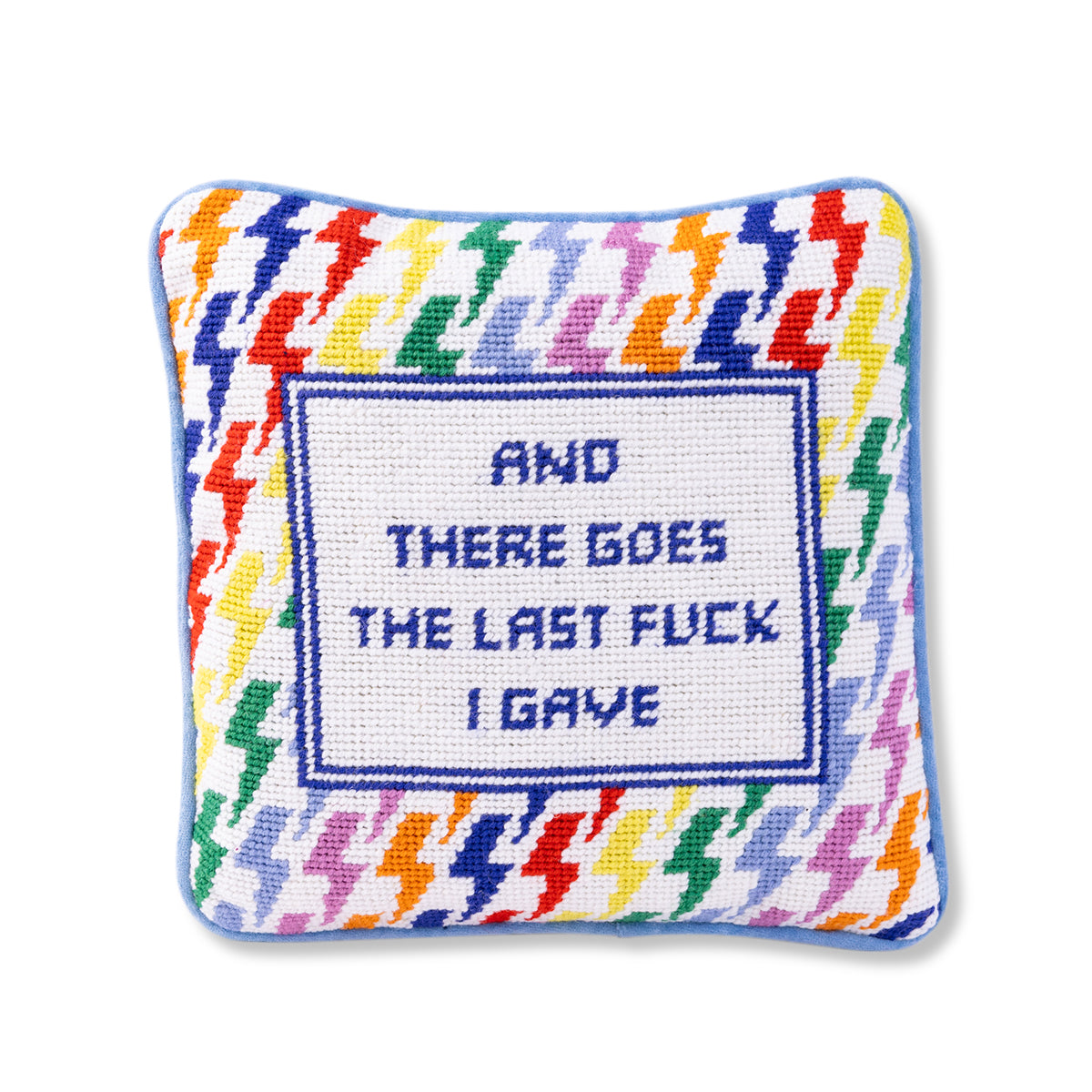 And There Goes Needlepoint Pillow