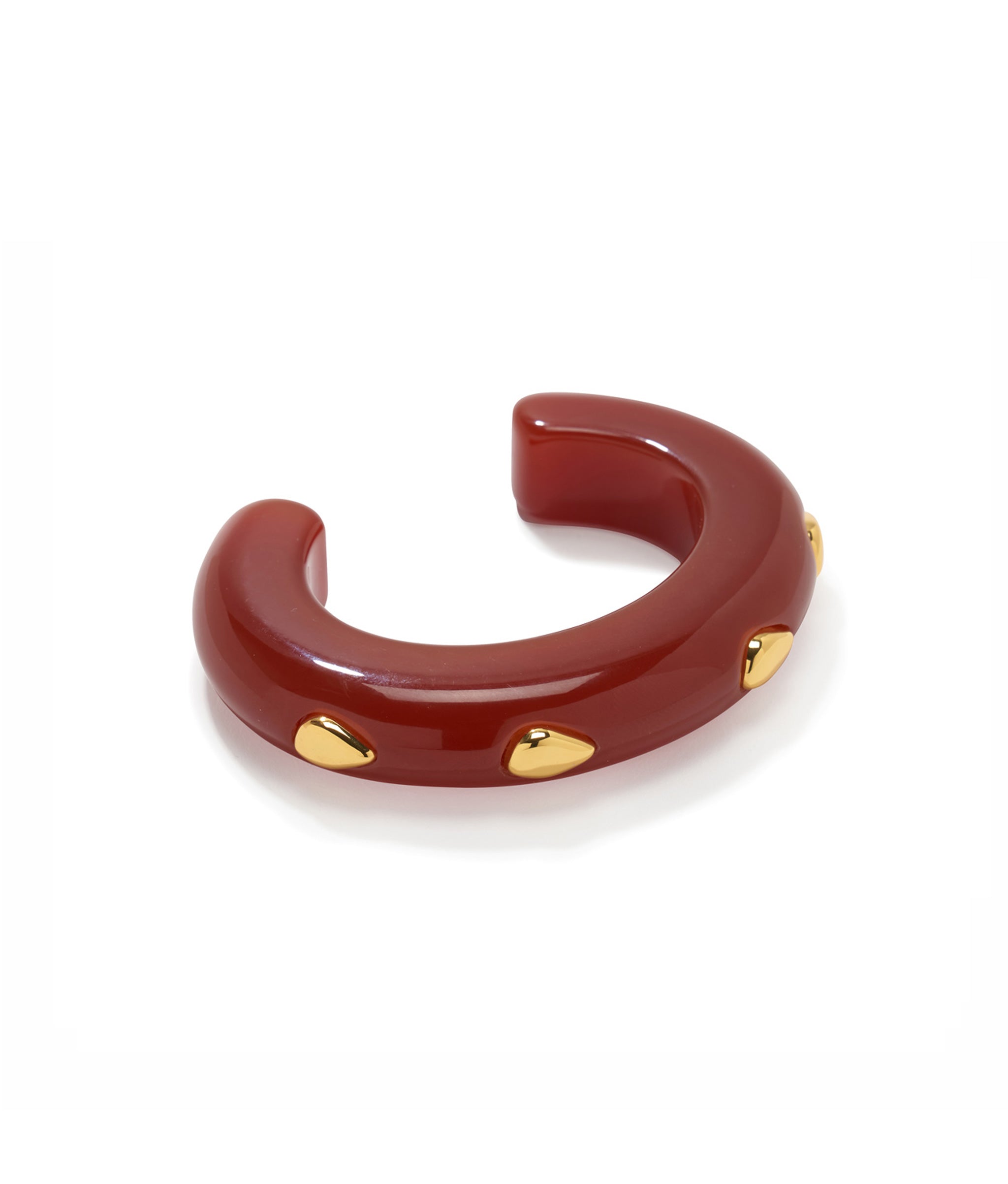 Ridge Cuff in Umber and Gold Stud