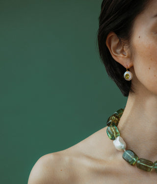 Pearl Pablo Earrings in Peridot