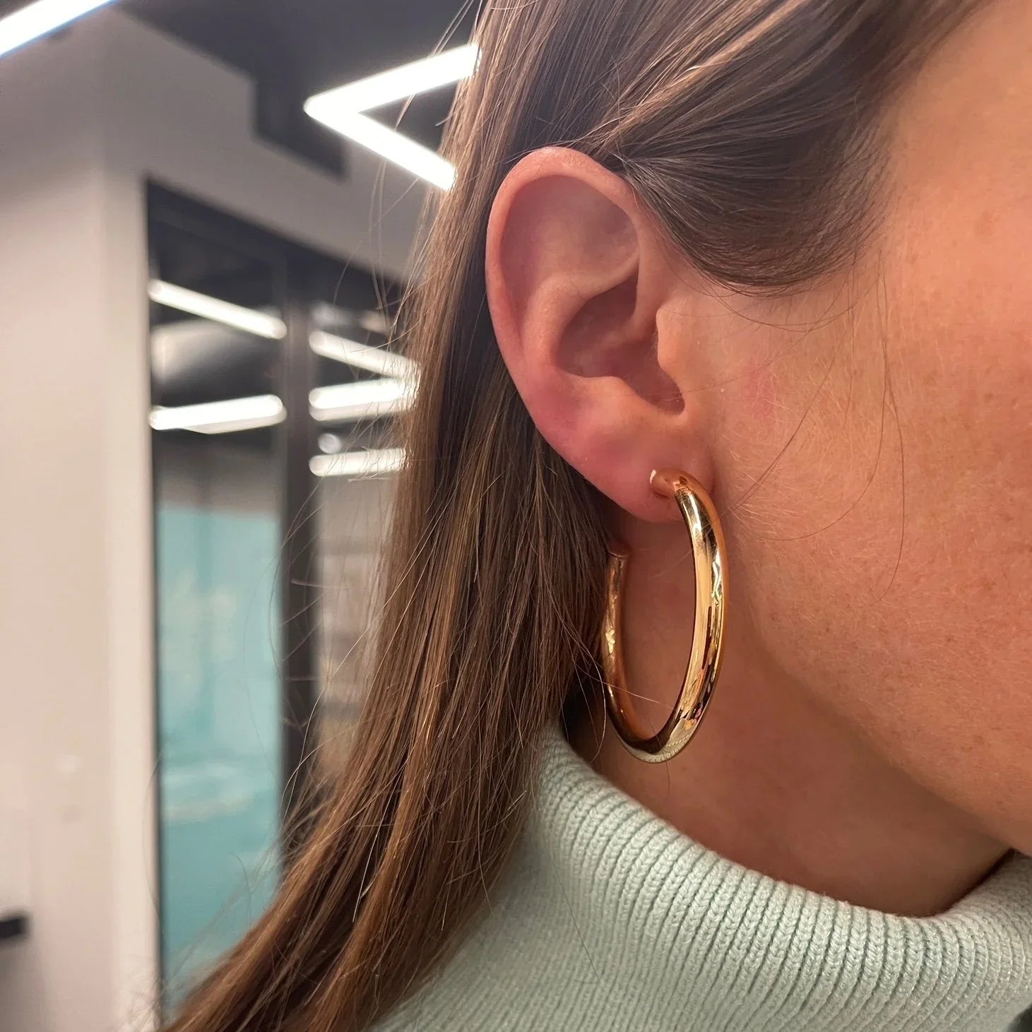 50mm hoop earrings deals gold