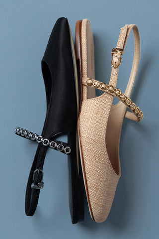 Georgina Milanina Ballet Flat In Black Satin