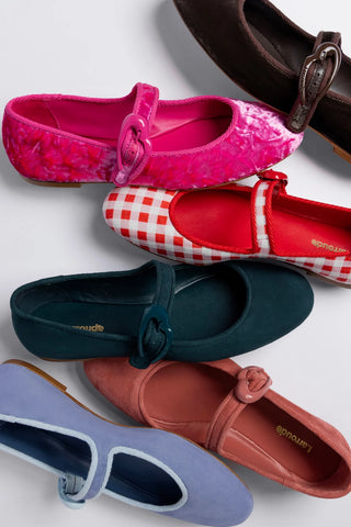 Verona Ballet Flat Deepsea Velvet Ballet Larroudé