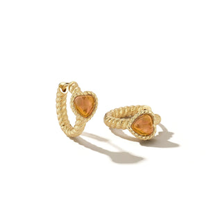 Leona Citrine Heart Huggies