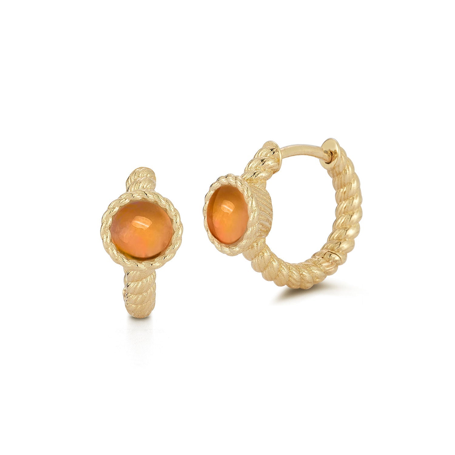 Leona Round Citrine Huggies