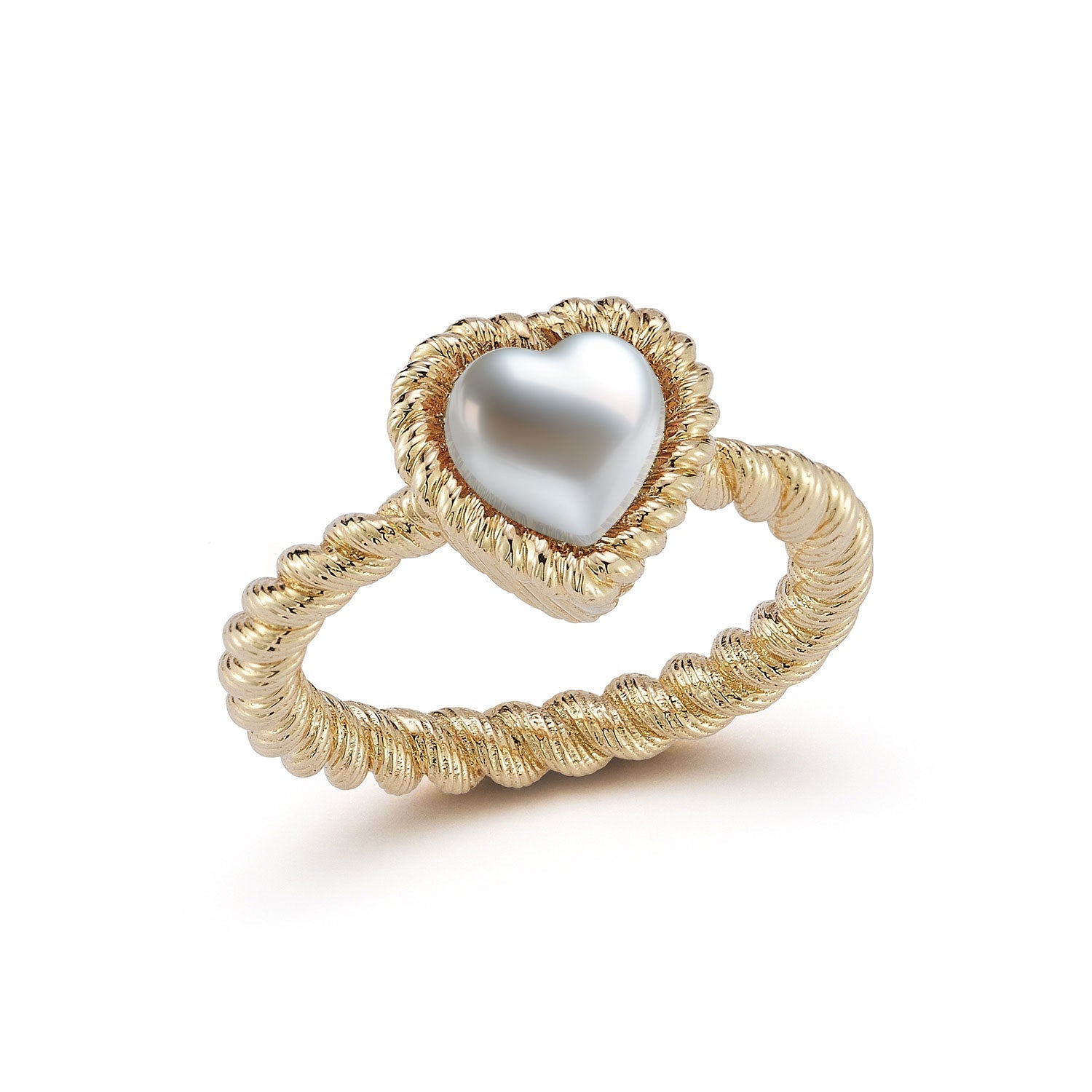 Leona Small Pearl Heart Ring