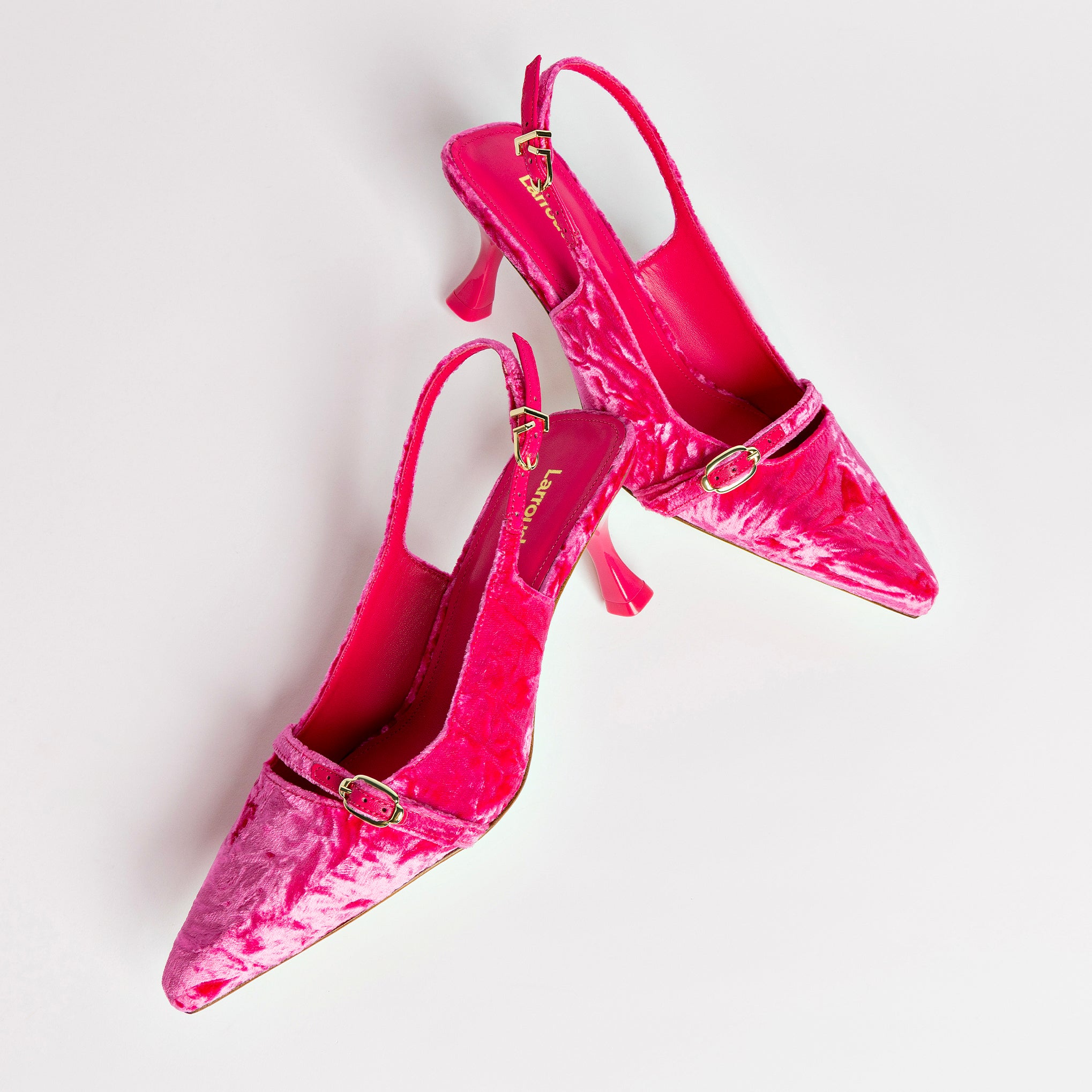 Zapatos de salón Inés en terciopelo rosa